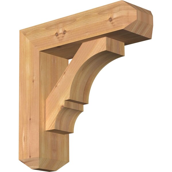 Ekena Millwork Balboa Craftsman Smooth Bracket w/ Offset Brace, Western Red Cedar, 5 1/2"W x 18"D x 18"H BKT0604X18X18BOA04SWR - main